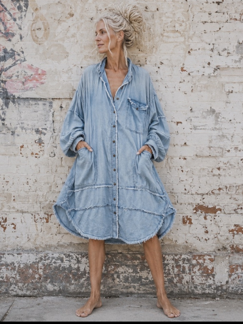 Three Bird nest Ophelia collarless dress